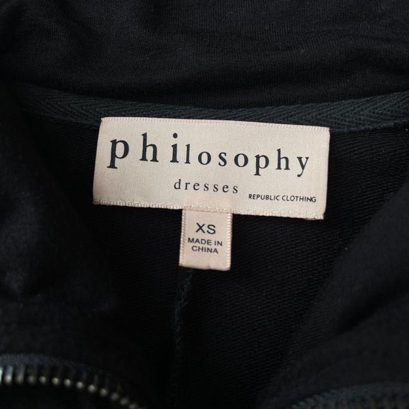 Philosophy Black Sleeve Half Zip Mesh Pockets Casual Dress - Picture 10 of 16